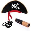 papapanda Cappello Pirata Toppa Dell'occhio Capitano Telescopio per Bambini