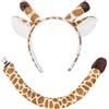 XEPST Set di Costumi da Giraffa Animale, Set di Orecchie e Coda di Giraffa con Fascia e Coda di Giraffa per Il Costume da Cosplay Festa di Compleanno Halloween in Maschera Forniture d Festa