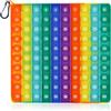 Plstod Pop It, Fidget Toys, Silicone Pop It Bambini, 20 x 20cm Giocattolo Antistress Push Pop 10 x 10 Palline, Giocattolo Educativi Matematica Popit Bubble Sensoriale da Spremere per Adulti e Bambini