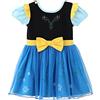 Lito Angels Children's Apparel Lito Angels Vestito Principessa Biancaneve per Bambina, Abito in Tulle Leggero per Uso Quotidiano, Set con Mantello e Cerchietto per Compleanno, 6 Mesi - 6 Anni