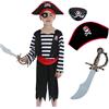 Sincere Party Bambini Pirata Costume,Pirata Cosplay Vestiti con Accesorios,Bambini 3-4 anni