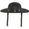 P'TIT CLOWN - 91041 - Cappello da Rabbino - Rabbi's Hat - Effetto Lana Stile Rabbi Jacob - Accessorio Travestimento per Carnevale, Feste a Tema, Serate - Nero con Capelli - Taglia Unica - Adulto