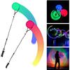 Jooheli LED Poi, 2 Palline a LED Poi, LED Poi Bolas, Poi Palline da Giocoliere con Colori Arcobaleno e Effetto Stroboscopico, Poi per Principianti e Professionisti, Bambini e Adulti