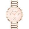 Calvin Klein Orologio analogico multifunzione al quarzo da donna Collezione MINIMALISTIC T-BAR con cinturino in acciaio inossidabile Rosa/Oro (Pink/Gold)