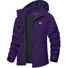 TACVASEN Donna Outdoor Jacket Giacca Impermeabile Trekking Leggera Funzionale Traspirante Softshell con Cappuccio, Viola scuro, S