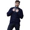 SAOL Aran Irish Cable Knit Cardigan Cardigan da uomo in 100% lana merino con scollo a V e bottoni e tasche, blu navy, M