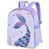 WERNNSAI Zaino Scuola per bambini - Sirena con Paillettes Zaino per Bambini Ragazze Zaino Scuola Elementare 15 Inch Escursionismo Leggero Borsa da Viaggio per Laptop Casual Borsa Scuola