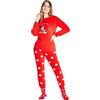 Disney Pigiama Donna Invernale in Pile con Calze Stitch Topolino Minnie Baby Yoda (Rosso Bianco Minnie, S)