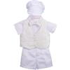 Lito Angels - Abito da Battesimo per Bimbo, Completo Battesimo con Papillon e Cappello (Avorio, Manica Corta) Taglia 12 Mesi