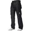 Ze ENZO Pantaloni Jeans Denim Cargo da Combattimento Firmati per Uomo Rivestimento Nero 46W / 32L