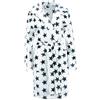Brandsseller Accappatoio Donna con Cappuccio L/XL - In Microfibra Morbida con Motivo Stelle - Certificato Oeko-Tex - Ideale per Casa, Spa e Benessere - Bianco/Grigio