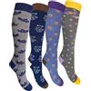 CriCri Socks Set 4 Paia Calze Lunghe Donna in Caldo Cotone Alta Qualità Made in Italy - Taglia Unica (Combinazione 6)