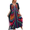 YouKD Caftano lungo estivo bohémien loungewear copricostume vestito lungo da donna, A rosa., Taglia unica