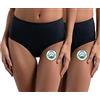 MCA Slip da Ciclo Mestruale Flusso Abbondante (Pacco da 2) Donna Made in Italy (XL, Coulotte Midi)