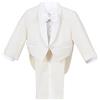 Lito Angels Smoking Avorio Completo Elegante per Bambino, Set 5 Pezzi (Giacca, Gilet, Camicia, Papillon e Pantaloni) Taglia 2-3 Anni (Etichetta in Tessuto 03)
