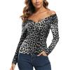 MISS MOLY Donna Camicia A Maniche Lunghe da Donna Blusa Stampa Serpente Medium