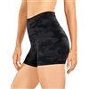 CRZ YOGA Pantaloncini da Motociclista da Donna con Sensazione di Nudo Pantaloncini da Yoga Atletici per Calzamaglia da Donna Running - 7cm Camouflage Grigio Scuro 44