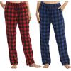 LNFINTDO Confezione da 2 pantaloni da donna in flanella con tasche e coulisse in morbido pile da notte pantaloni invernali caldi morbidi pigiama da donna, Rosso Nero Plaid+blu Nero Plaid, L