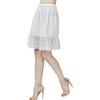 BEAUTELICATE Sottogonna da Donna Cotone Corto con Pizzo Vintage Sottogonne per Gonna Vita Elastico Avorio 55 cm, M