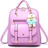 FiveloveTwo Donna Ragazze Pelle Sintetica Impermeabile Borse a Zainetto a Mano Spalla Tracolla Borse da Viaggio Sacchetto Borsetta Messaggero Zaino Borsa Backpack Viola