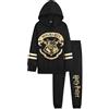 Harry Potter Tuta Bambina, Set 2 Pezzi Felpa con Cappuccio e Pantaloni Sportivi Bambina Ragazza 7-14 Anni(Nero, 13-14 Anni)