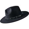 besbomig Uomo Donna Cappello Fedora Jazz Trilby Berretti Cappelli a Tesa Larga - Cappello in Feltro Autunno Inverno Regolabile 56-58CM