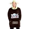 Disney The Mandalorian Felpa Gigante Coperta con Cappuccio Pile Plaid Baby Yoda (Verde/Bruno)