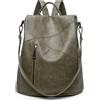 Kiepoar Zaino Antifurto per Donna in PU Pelle Morbido, Zainetto Casual con Fiocco Carino e Tracolla Rimovibile come Borsa a Spalla, Impermeabile Vintage Grande Moda per Lavoro Scuola Viaggio Nero