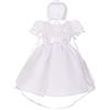 Lito Angels - Abito in Pizzo da Battesimo, Vestito Bianco con Mantella e Cappellino per Bimba, Taglia 9-12 Mesi