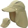Huakunda Cappello con Protezione per il Collo, Staccabile, Multiuso, per l'estate, Cappello da Sole, Protezione UV, Traspirante, Asciugatura Rapida, Verde militare, S