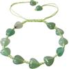 Treasure Bay Bracciale da donna Bracciale regolabile con pietre preziose naturali - Cuore d'amore Quarzo rosa, agata rossa, turchese, bracciale occhio di tigre per ragazze (Avventurina verde)