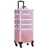 Yaheetech Valigia Porta Trucchi Trolley Estetista 4 in 1 Valigetta Make Up Beauty Case da Viaggio Grande con Ruote Girevoli Serrature Professionale 34 x 25,5 x 80 cm Rosa Scintillante