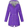 Xmiral Giacca da Donna Waterproof Giacca Impermeabile Leggera Esterno Giacca a Vento Giacca con Cappuccio (XXL,1- Viola)