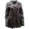 Infinity Leather Giacca da Motociclista Lunga in Pelle Marrone con Cintura in Nappa da Donna 20