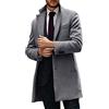 MaNMaNing Cappotto Invernale Uomo Cardigan Invernale da Uomo in Lana di Media Lunghezza, Giacca Allentata a Collo in Tinta Unita, Giacca da Lavoro con Bottoni