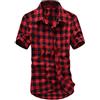 Xmiral Uomo Camicia Originale Slim Fit Maniche Corte Uomo Camicie Moda Men Shirts Slim Fit M Rosso