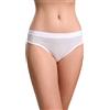 EGI 2 Slip da Donna Midi in Puro Cotone Filo di Scozia (3/S, Bianco)