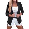 Xmiral Giacca da Donna Casual Leggera e Sottile Cappotto Slim Manica Lunga con Bottoni sul con Tasche Cappotti Blazer con Bottoni Piumini Mezza Stagione (XXL,Nero)