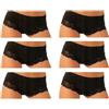 JADEA 6 SLIP JADEA DONNA ART.522 SHORT DONNA CON PIZZO COTONE ELASTICIZZATO BIANCO E NERO MADE IN ITALY (6, NERO)