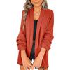 OADOBKICE Blazer Donna Lungo Giacca Blazer Donna Cardigan Ufficio Leggero Cappotto Blazer Donna Blazer Oversize Abito Blazer Elegante Blazer Caldo Blazer Donna Blazer Invernali Top Arancia 3XL