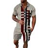 Kobilee Tuta Uomo Completa Ginnastica Casual Cotone Completo Leggero Curvy Due Pezzi Tuta Sportiva Corta Taglie Forti Completa Tuta Estiva Elegante T-Shirt + Pantaloncini