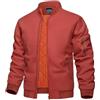 KEFITEVD Giacca da uomo con cerniera intera, casual, antivento, impermeabile, cappotti imbottiti, Arancione/Rosso, XL