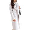 shownicer Cappotto Donna Manica Lunga Elegante Slim Fit Capispalla Caldo Trench Giacche Outwear Maglione Tinta Unita Risvolto Cardigan Parka Capispalla E Bianco S