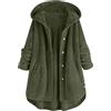 Generic Giacca trapuntata da donna, giacca invernale da donna, taglia grande, giacca invernale da donna, giacca invernale da donna, lunga e calda, impermeabile, verde, XL