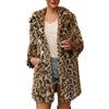 Fannyfuny Maglia Invernale Lunga Cappotto Leopardato in Peluche da Donna Cappotto Caldo di Media Lunghezza Cappotto a Maniche Lunghe Cappotto Addensato Cardigan Caldo Cardigan Lana Rosso