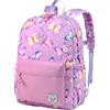 VASCHY Zaino scuola per bambini per bambini e ragazze - Zaino per bambini - Zaino per bambini - Zaino per bambini - Zaino per bambini - Borsa, farfalla viola, Papillon Violet, Zaino daypack