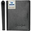 Jaimie Jacobs SLIMSTAR Portafoglio Uomo Piccolo con protezione RFID Porta Carte di Credito (Nero)