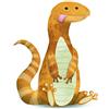 Komar Wandbild von Cute Animal Lizard | Poster, Immagine, Wohnzimmer, Schlafzimmer, Dekoration, Kunstdruck | ohne Rahmen | P111D-40x50 Quadro da Parete, Carta, Bianco, Arancione, 40 X 50 cm