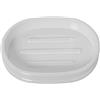 DRW Portasapone da bagno acrilico bianco 2x12x9 cm