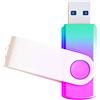 REWBOAT Chiavette USB 3.0 da 64 GB, colore viola, ciano, sfumato, chiavetta USB all'ingrosso con design girevole all'ingrosso per l'archiviazione dei dati (viola ciano)